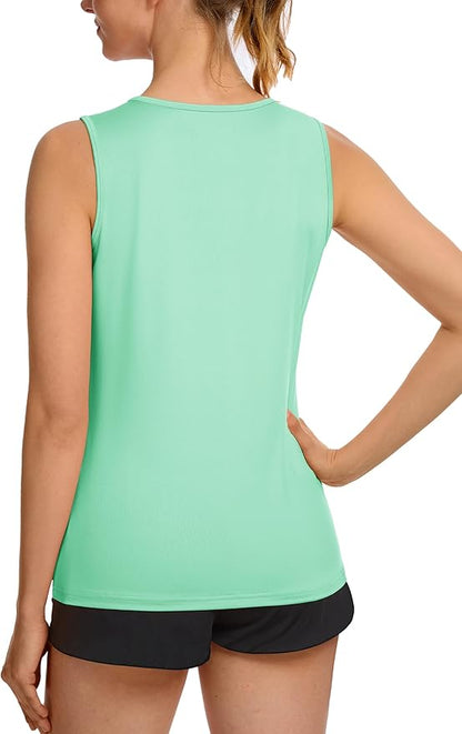 TACVASEN Women's UPF 80+ Workout Tank Top Sleeveless Quick Dry Sun Protection Hiking Athletic Gym Yoga Running Shirts