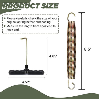 Trampoline Springs Replacement 3.5" to 8.5" Galvanized Steel Heavy Duty High Tensile Universal Trampoline Accessories with T-Hook Tool, 12 to 48 Pack