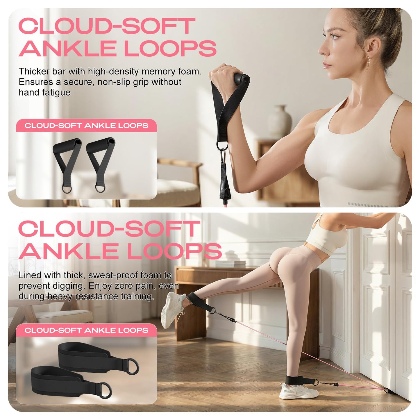 DAWN SWAN Pilates Bar Kit with Resistance Bands – Adjustable Home Gym Workout Equipment for Women &