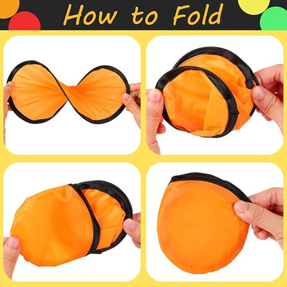 10 PCS Foldable Flying Disc Fans Set with Bag Folding Pocket Beach Flying Disc for Party Favors Summer Outdoor Activity