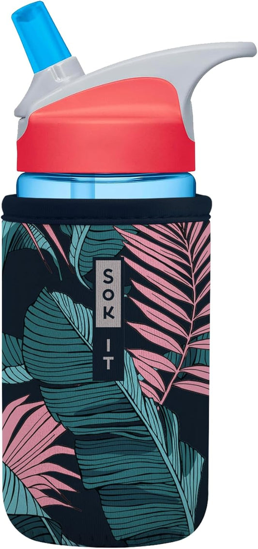 Sok It BotlSok Water Bottle Sleeve Insulated Neoprene Cover (Midnight Tropics, Fits 12oz CamelBak or Nalgene)