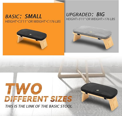 Meditation Bench, Bamboo Meditation Stool, Folding Kneeling Meditation Bench, Seiza Prayer Bench, Prayer Bench with Meditation Cushion, Kneeling Stool (Black & Bag)