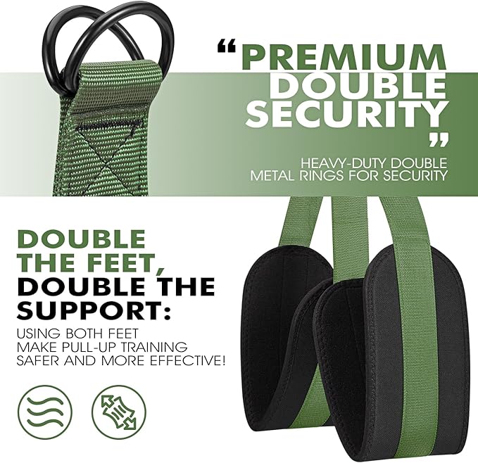 HPYGN Pull Up Assistance Bands, Heavy Duty Resistance Band for Pull Up Bar, Adjustable Weight/Size with Fabric Feet/Knee Rest, Bands for Pull Up Assist for Strength Training, Pull Up Assist Band