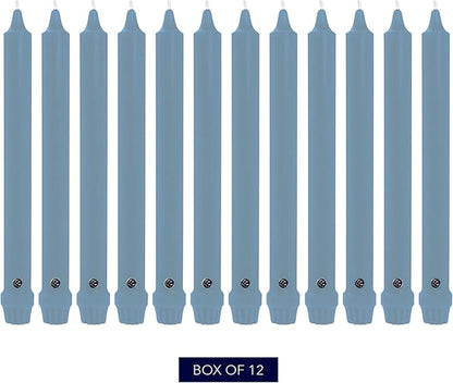 Colonial Candle Unscented Taper Candle, Classic Collection, Wedgewood, 12 in, Pack of 12 - Up to 10 Hours Burn