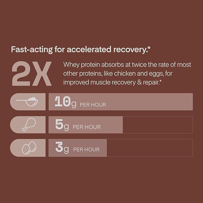 Whey Protein Powder, Chocolate Brownie, 25 Grams of Protein and Only 1 Gram of Sugar per Serving, 2 lbs, 25 Servings