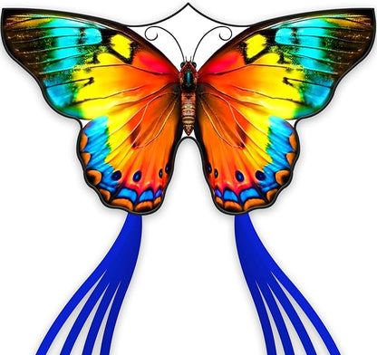 Butterfly Kites for Kids and Adults,Extremely Easy to Fly for Beginners,Single Line String with Tail for Beach Flying Kites for Outdoor Trip Park Family Game(Flower Splendour Butterfly)