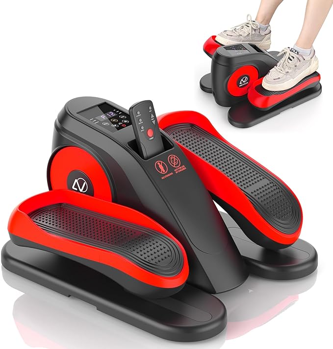 ANCHEER Under Desk Elliptical, Electric Ellipse Leg Exerciser with 12 Adjustable Resistance & Speeds, P1-P12 Modes, Quiet Seated Pedal Exerciser with Remote Control, 100% Pre-assembled for Home Office