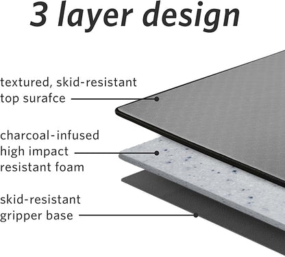 MICRODRY Deluxe Fitness Exercise Yoga Mat for Home & Gym, Extra Thick for High Impact Training, Multi Layered Skid Resistant Surface, Odor Neutralizing with Carrying Strap