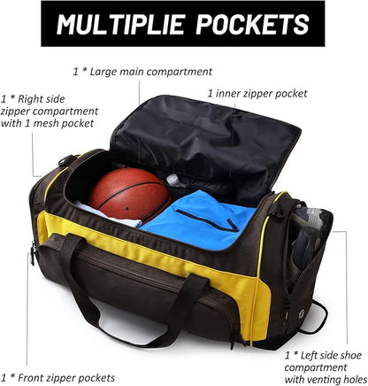 MIER Large Duffel Bag Men's Gym Bag with Shoe Compartment, 60L