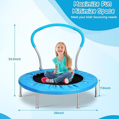 Mini Trampoline for Kids, Indoor Toddler Trampoline with Handle, Child Small Rebounder Trampoline for Indoor and Outdoor Use