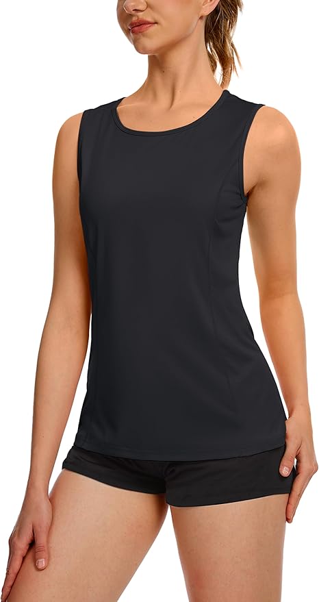 TACVASEN Women's UPF 80+ Workout Tank Top Sleeveless Quick Dry Sun Protection Hiking Athletic Gym Yoga Running Shirts