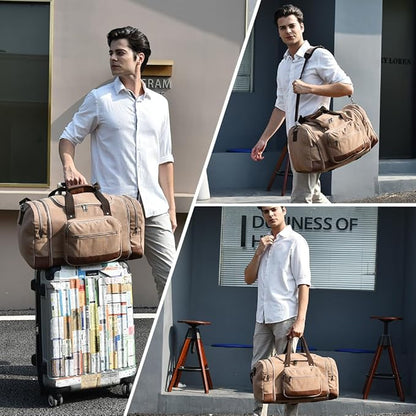 Dimayar Expandable Duffle Bag for Men, 50L Large-Capacity Weekender, Water-Resistant Mens Duffle Bags for Traveling, Lightweight & Durable Overnight Carry-On, Versatile Gym and Travel Bag