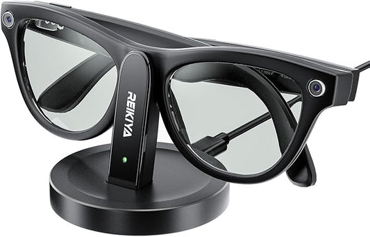REIKIYA Charging Stand for Ray-Ban Meta Smart Glasses, Portable Charging Dock for Wayfarer
