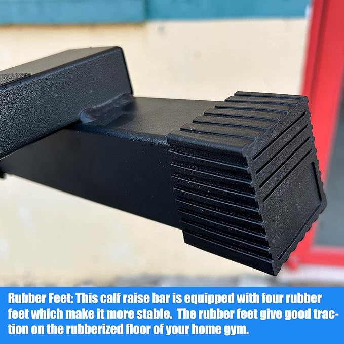 Steel Calf Raise Bar, Standing Machine for Stretching, Squat, Foot Stretch, Anti-Slip Solid Block (Calf Raise BAR 2)