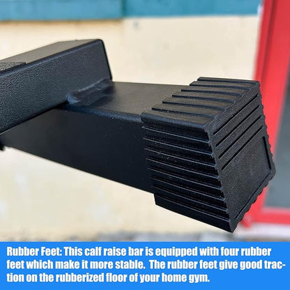 Steel Calf Raise Bar, Standing Machine for Stretching, Squat, Foot Stretch, Anti-Slip Solid Block (Calf Raise BAR 2)