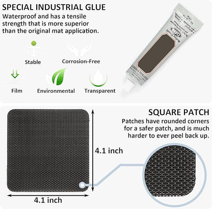 Trampoline Patch Repair Kit 4"X 4" Square On Patches | Repair Trampoline Mat Tear or Hole in a Trampoline Mat