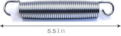 Bold and Thickened Steel Ring 5.5" Trampoline Springs Heavy Duty Galvanized Steel Replacement Spring Set ，Come with Free Triangle Hook-Hook(10 Pieces)