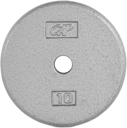 CAP Barbell Standard 1-Inch Cast Iron Weight Plates - Singles & Sets | 1.25-50 lbs | Multiple Options