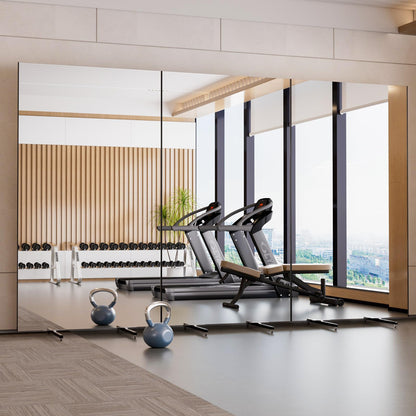 brisafe Rolling Full‑Length Gym Mirror with Wheels, 67" x 39"Oversized Shatterproof Nano