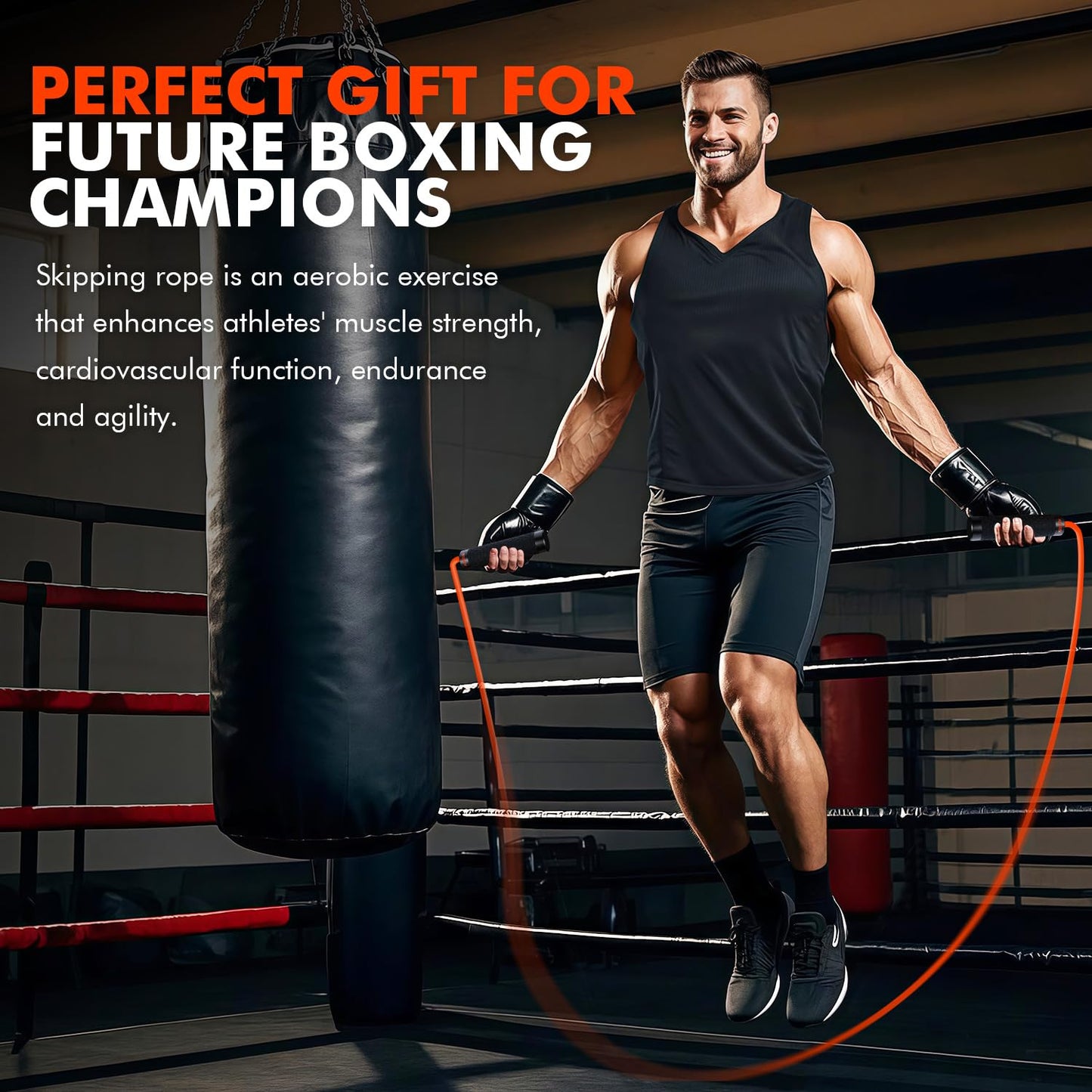 KUTIZE Jump Rope, Weighted Jump Rope for Men Women, Adjustable 1lb Heavy Skipping Ropes, Suitable