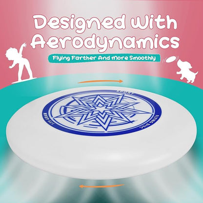 Outdoor Flying Disc 175g,Adult Sport Disc Set for Competitive and Pro Players,Flying Disc Set Includes 1 Glow in The Dark Flying Disc for Beach Pool Game, Camping and Backyard