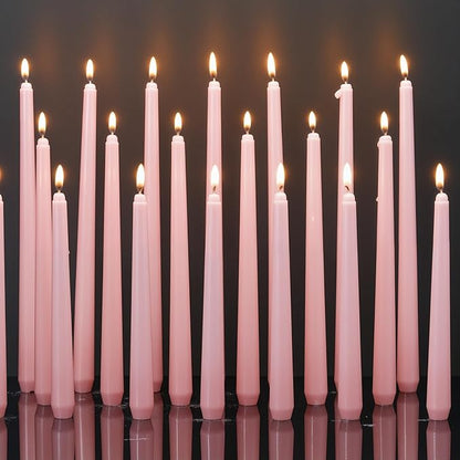 MTLEE Taper Candles 8/10/12 Multi Height Unscented Taper Candles 8 Burn Hours for Dinner Decorative Home Decoration Wedding Party Candlesticks(Pink,36)