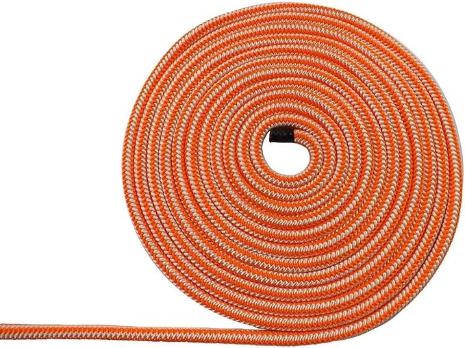 Pelican Rope 16-Strand Arborist Rope, 1/2 in (12.7 mm), 5400 lbs MBS, Static Climbing Rope, Rescue Operations, High Visibility, 150 ft, Tight Spliced Eye, Orange/White