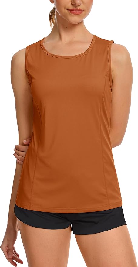 TACVASEN Women's UPF 80+ Workout Tank Top Sleeveless Quick Dry Sun Protection Hiking Athletic Gym Yoga Running Shirts