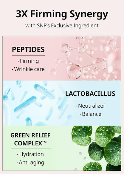 SNP Skin Return Lifting Essence Sheet Mask | Hydrating and Firming for All Skin Types | Vegan Sheet Masks | Peptide and Lactobacillus | Korean Face Masks Skincare | Facial Mask | 10 Sheets