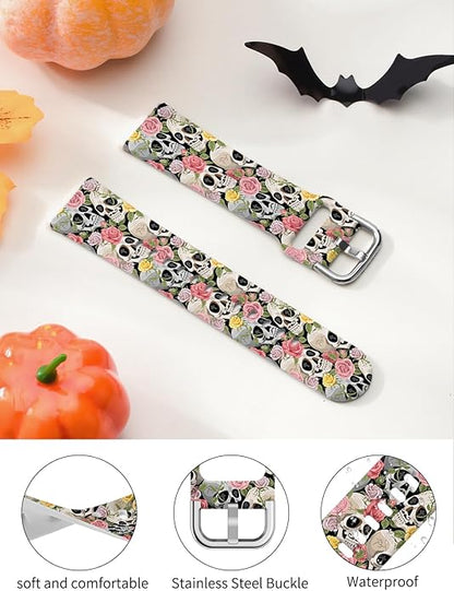 Watbro Halloween Holiday Band Compatible with Fitbit Versa 3 / Sense/Fitbit Versa 4 / Sense 2 Bands for Women Men,Soft Silicone Cute Sport Pumpkin Strap
