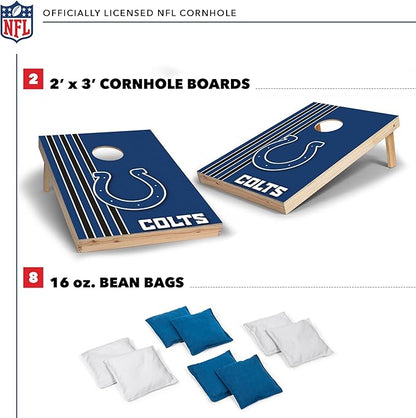 NFL 2' x 3' Solid Wood Cornhole Set with Direct Print HD Team Graphics – Great Gift for Any Football Fan! Bean Bag Toss Family Outdoor Games