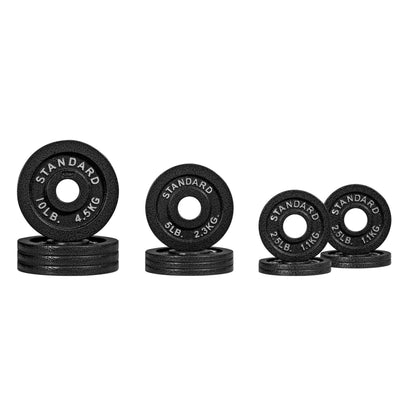CAP Barbell 75 LB Classic Olympic 2-Inch Cast Iron Weight Plate Set | Black