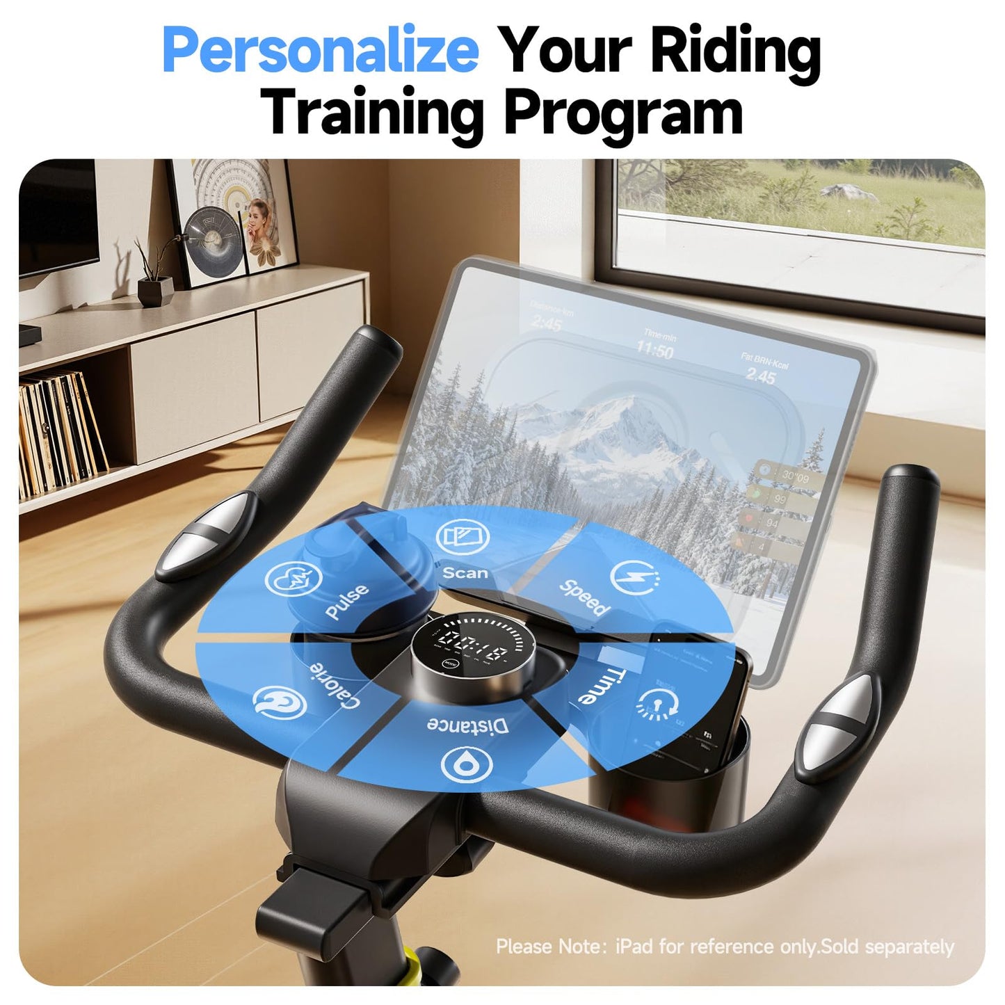 YPOO Exercise Bike Magnetic 300lbs Silent Belt Drive with App Courses
