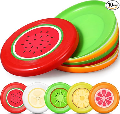 10 Pack Flying Disc Disk Flyer Disc Outdoor Training Interactive Flying Discs Bulk for Adults Dogs for Sports Favors, 5 Colors