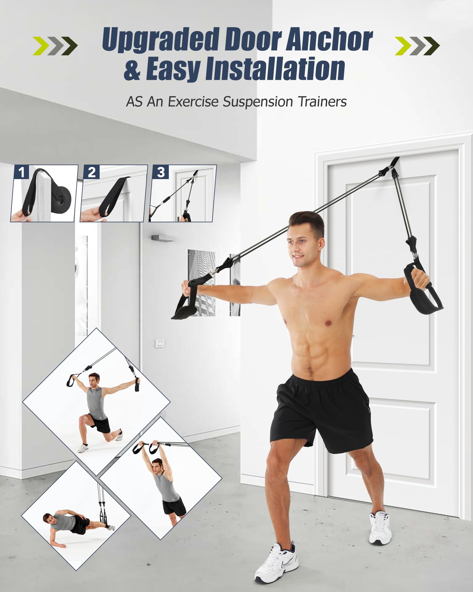Pilates Bar Kit with Resistance Bands Latex Elastic, ALongSong Multifunctional Yoga Pilates Bar