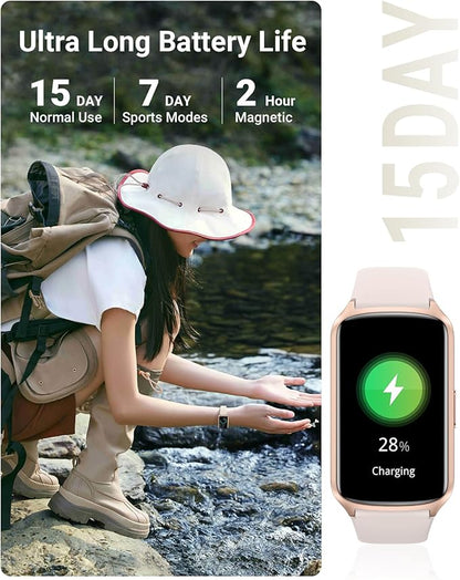 Health Fitness Tracker with 24/7 Heart Rate, Blood Oxygen, Blood Pressure, Sleep Tracker, 5ATM Waterproof Activity Trackers with Step Tracker, Pedometer (S & L Bands Included)