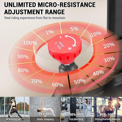 Exercise Bike, Wenoker Stationary Bike for Home, App Supported Indoor Bike with Silent Belt Drive, Heavy Flywheel, Multi-grips Handlebar and Upgraded Digital Display