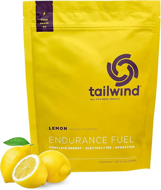 Tailwind Nutrition Endurance Fuel, Carbohydrate & Electrolyte Sports Drink Mix Powder, Gluten-Free, Vegan, Lemon, 30 Servings