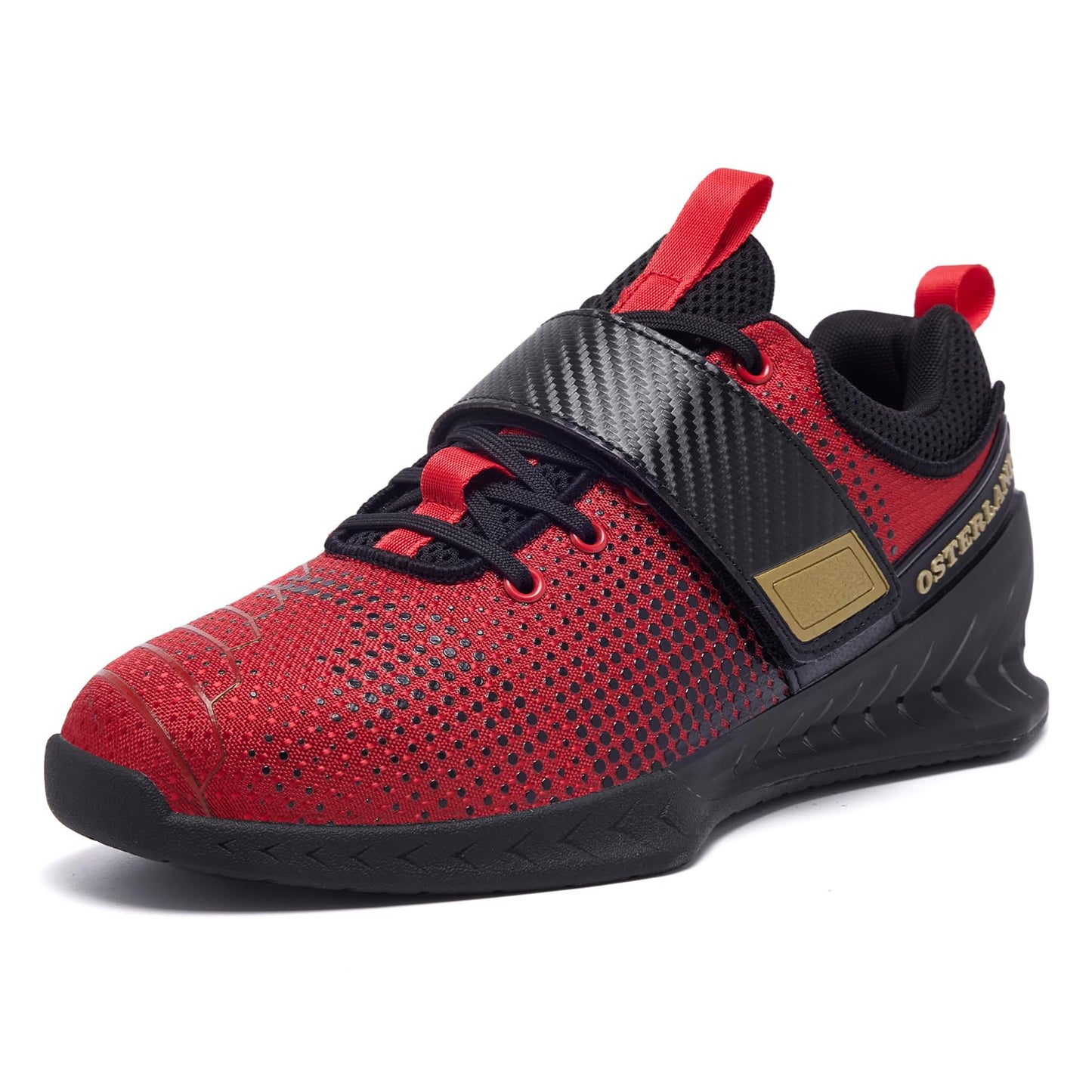 Osterland Weightlifting Shoes for Men Women,1.4 Inch Squat Shoes Black/Red