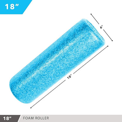 High-Density Round Foam Rollers - 4 Size and 8 Color Options - Massage Rollers for Stretching, Deep Tissue and Myofascial Release