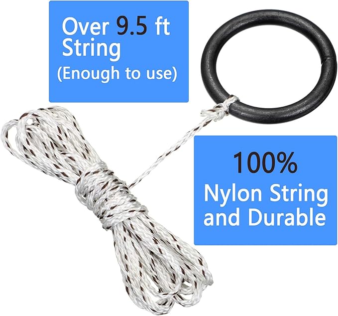 2 Set Hook and Ring Toss Game Hardware Set,Include Nylon String,Mounting Screws,Ring and Iron Hook for DIY Indoor or Outdoor Family Fun(2set)