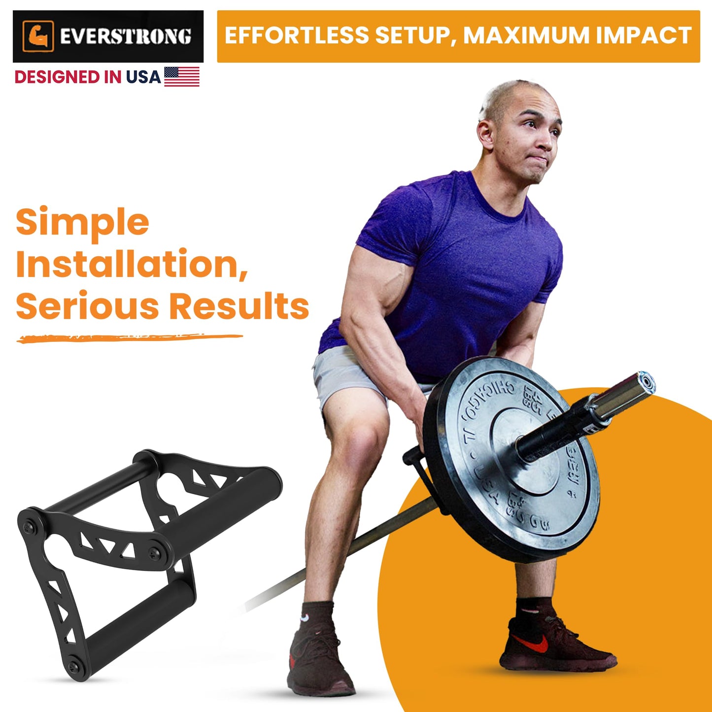 T Bar Row Landmine Attachment for Barbell with V Bar Handle, 360° Swivel