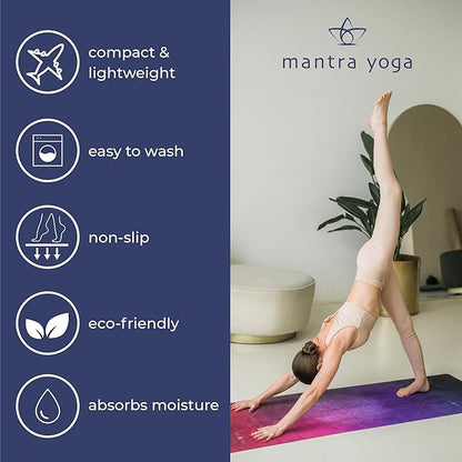 Mantra Yoga Travel PRO 1.5mm - Foldable Fitness & Exercise Mat with Bag | Lightweight, Compact & Eco-Friendly | Non-Slip & Washable | For All Types of Yoga | 72" L x 24" W | 2.6 lbs