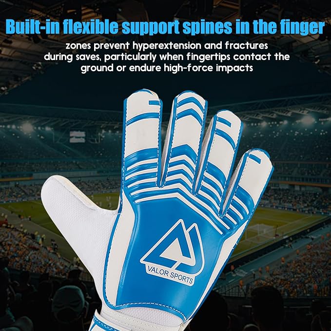 Soccer Goalkeeper Gloves with Finger Protection to Prevent Injuries, Strong Grip for Tough Tackles, Breathable Goal Keeper Gloves for for Kids, Youth and Adult
