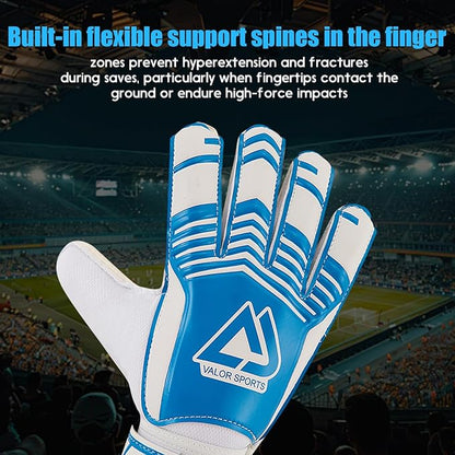 Soccer Goalkeeper Gloves with Finger Protection to Prevent Injuries, Strong Grip for Tough Tackles, Breathable Goal Keeper Gloves for for Kids, Youth and Adult