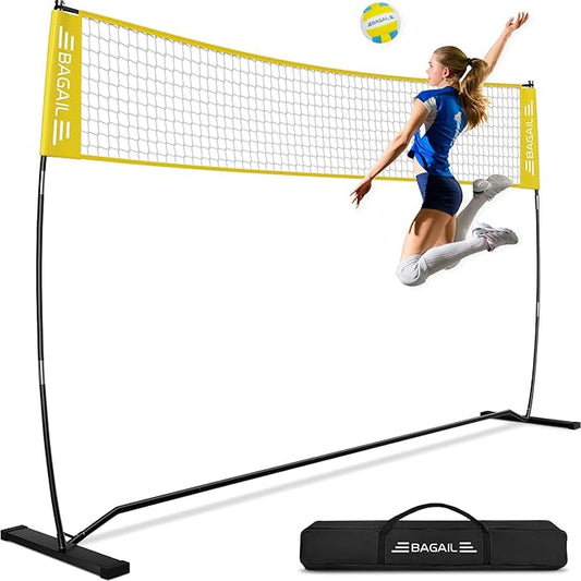 BAGAIL Volleyball Net, 12ft/20ft Portable Volleyball Net for Backyard - Adjustable Height