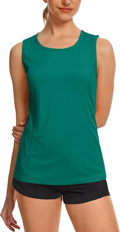 TACVASEN Women's UPF 80+ Workout Tank Top Sleeveless Quick Dry Sun Protection Hiking Athletic Gym Yoga Running Shirts