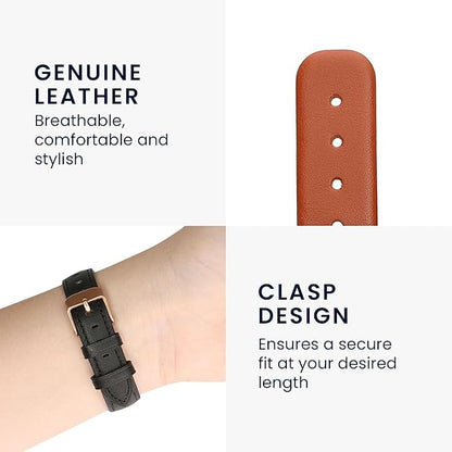 kwmobile Real Leather Watch Strap Compatible with Garmin Lily Sport - Fitness Tracker Replacement Sports Wristband with Clasp