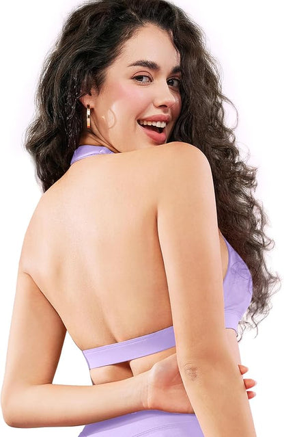 VOYJOY Sports Bras for Women Basic Wireless Bra Crop Workout Yoga Bra Sexy Tank Top