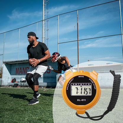 2-Pack Multi-Function Electronic Digital Sport Stopwatch Timer, Large Display with Date Time and Alarm Function, Sports Coaches Fitness Coaches and Referees Orange